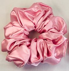 I sew jumbo and regular size scrunchies in satin, flannel and cotton.in a wide variety of colors and styles. Satin Scrunchies, Hair Bonnet, Pink Satin, Hand Sewn, Hair Ties, Scrunchies, Hand Sewing, Hair Accessories, Satin