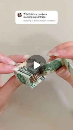 two hands exchanging money from each other with the caption'this little box can be a nice ring present box '