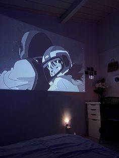 Aesthetic room projector anime kpop kpop room anime room pocket projector Aesthetic Room Projector, Projector Aesthetic Room, Projecter Room Idea, Room With Projector, Projector Screen Living Room, Tiktok Room Ideas, Projector Screen Ideas, Projector Room