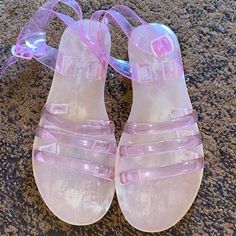 Never Worn Light Pink Jelly Sandals Buckle Ankle Straps . Size 1 Girls Pink Jelly Sandals With Ankle Strap For Party, Pink Ankle Strap Jelly Sandals For Summer, Pink Ankle Strap Jelly Sandals For Party, Pink Flat Jelly Sandals For Vacation, Adjustable Closed Toe Jelly Sandals For Beach, Adjustable Ankle Strap Jelly Sandals For Beach, Adjustable Flat Jelly Sandals In Synthetic Material, Adjustable Flat Jelly Sandals, Adjustable Round Toe Jelly Sandals For Summer