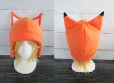 These Fox and Bunny hats are made from fleece with interfacing. This listing is for either:1) 1 Gray Bunny 2) 1 Fox OR3) 2 Hats Deal - 1 gray bunny and 1 orange fox hat ⫸ Perfect for: fans, cold weather, costumes, or conventions. Very warm! ⫸ Size: Fits anyone age 5+, one size fits most. Circumference about 24-25 in. ⫸ Care instructions: I recommend hand wash but should be fine in machine wash cold. ⫸⫸Made when ordered. All hats are made in a smoke-free, pet-free environment. All hats are made w Weather Costumes, Fox And Bunny, Bunny Hats, Gray Bunny, Fox Fabric, Black Bunny, Fox Hat, Grey Bunny, Bunny Hat