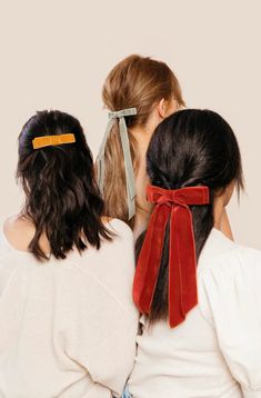 Velvet Skinny Long Bow | Bridesmaid Bows | Bow Clip Barrette Hair Ties – Bardot Bow Gallery Long Bow, Bow Barrette, Bow Hairstyle, Bows Hair, Bow Making, Velvet Hair, Hair Ribbon, Ribbon Hair Bows, French Barrette