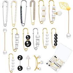 PRICES MAY VARY. Package includes: the package includes 17 pieces of faux pearl brooch pins, which are different in designs, various styles can meet your decoration needs,and sufficient quantity is available for you to share the pins with others Quality and strong: the sweater shawl clips are mainly made of quality alloy and faux pearls, decorated with beautiful rhinestones, shiny and elegant, strong and reliable to wear, not easy to rust and break, providing you with a long-term of usage Rich i Rhinestone Outfit, Sweater Shawl, Collar Clips, Retro Sweater, Collar Pins, Decoration Accessories, Pearl Brooch, Online Jewelry Store, Crystal Pearls