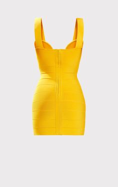 This version of our signature bandage dress is designed at a mini length with a sweetheart neckline and broad straps at the figure-sculpting bodice.