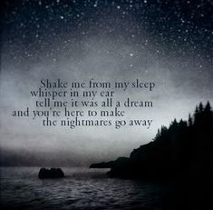 an image of the night sky with stars above it and a quote from shakespeare's poem