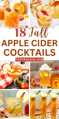 apple cider cocktails collage with text overlay