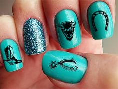 Cowgirl Nail Designs, Fall Western Nails, Nail Room Ideas, Kids Nail Designs