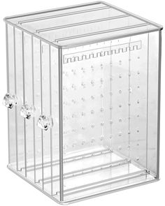 PRICES MAY VARY. 100% Plastic Jewelry Holder:Each drawer panel has 72 holes for earring and 11 grooves for necklaces.It can hold your necklace, bracelets, rings, earrings, cuff links, chains, brooches and other jewelry. Specs:The earring organizer is made of durable top quality clear acrylic.It is attractive, stylish and durable.3 vertical slide-out acrylic panels can pull out easily,Size:5.27" x5.43 " x7.2" Space Saving:Keeps all earrings organized in one jewelry rack.The lightweight and compac Vertical Drawer, Earring Display Stand, Dresser Drawer Organization, Earring Display Stands, Paired Jewelry, Hanger Organizer, Hanger Storage, Acrylic Display Stands, Stackable Jewelry