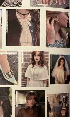 an article in a magazine with pictures of women's dresses and accessories