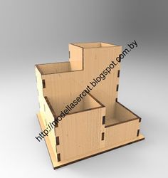 three cardboard boxes stacked on top of each other in the shape of an open box