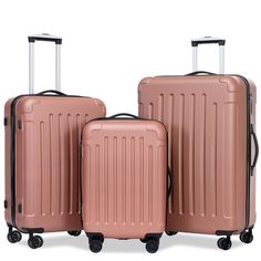 Elevate your travel experience with the WhizMax 3-Piece Suitcase Set, designed specifically for the modern traveler. This set combines style and functionality with its vintage pink, hardshell design and rose gold accents, making it a chic choice for any journey.

- Material: Durable PC+ABS
- Color: Rose Gold
- Gender: Female
- Features: TSA-approved locks, double spinner wheels, adjustable ergonomic pull bar, impact-resistant hard shells

Whether you're off on a business trip, a family vacation, Large Capacity Pink Luggage For Everyday Use, Rose Gold Suitcase, Rose Gold Luggage, Pink Luggage With Luggage Sleeve For Daily Use, Luxury Pink Luggage With Sleeve, Cheap Large Capacity Pink Luggage, Travel Luggage Set, Hardside Luggage Sets, Womens Luggage