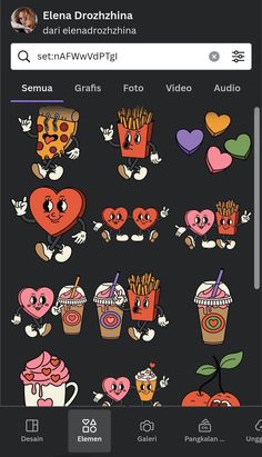 an iphone screen with various stickers on it and the text,'love is in the