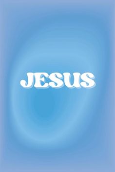 the word jesus on a blue background