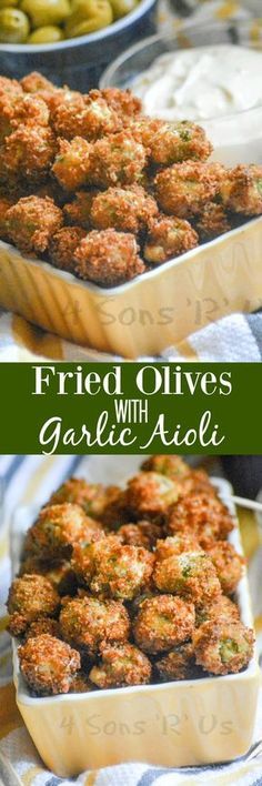 fried olives with garlic are an easy appetizer to serve at any party