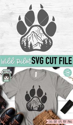 a t - shirt that has a dog paw on it and the words wild pets cut file