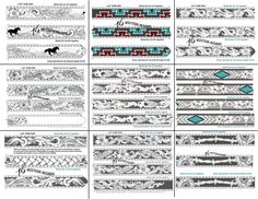 several different patterns and designs on the same page, each with an individual's name