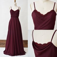 Burgundy Bridesmaid Dress, Lace Long Prom Dress, Spaghetti Strap Chiffon A-Line Bridal Party Dress, Wine Floor Length Maxi Dresses For Women Burgundy Bridesmaid Dresses Lace, Burgundy Bridesmaid Dress, Wine Bridesmaid Dresses, Lace Long Prom Dress, Womens Bridesmaid Dresses, Floor Length Maxi Dress, Burgundy Bridesmaid, Maid Of Honour Dresses, Spaghetti Strap Prom Dress