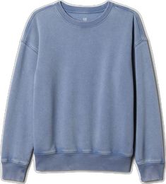 Gap Cotton Sweatshirt For Fall, Gap Cotton Relaxed Fit Sweater, Gap Cotton Sweater In Relaxed Fit, Gap Cotton Sweater With Relaxed Fit, Gap Relaxed Fit Cotton Sweater, Washed Blue Sweatshirt With Ribbed Cuffs, Casual Gap Tops With Ribbed Cuffs, Gap Long Sleeve Sweatshirt With Ribbed Cuffs, Casual Ribbed Cuff Tops By Gap