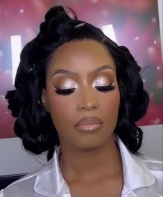 Black Wedding Makeup, Black Brides Hairstyles, Glam Bride Makeup, Black Bridal Makeup, Birthday Makeup Looks, Natural Glam Makeup, Glam Wedding Makeup, Bridal Makeup Wedding, Wedding Day Makeup