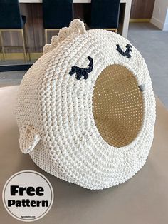 Knitted Cat Bed, Cat Bed Crochet Pattern Free, Crochet Cat Patterns Free, Crochet Cat Cave Pattern Free, Crochet Cat Bed Free Pattern, Crochet Cat Bed Pattern, Diy Crochet Cat Bed, Cat Cave Crochet Pattern