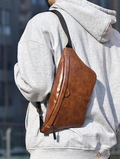 Bird in Bag - Stylish Solid Color Chest Bag: A Multifunctional and Compact Fashion Accessory Adjustable Bag, Chest Bag, Waist Bag, Sling Bag, Pu Leather, Color Design, Fashion Accessories, Solid Color, Leather