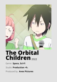 the orbital children poster with two people talking to each other and one person holding a microphone