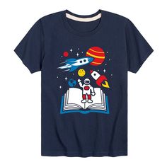 Add some fun to his wardrobe with this boys' Explore Space Flight Graphic Tee. Add some fun to his wardrobe with this boys' Explore Space Flight Graphic Tee. Crewneck Short sleevesFABRIC & CARE Cotton, polyester Imported Machine wash Size: Large. Color: Navy. Gender: male. Age Group: kids. Material: Cotton Blend. Space Flight, Some Fun, Fabric Care, Graphic Tee, Flight, Age Group, Shopping Outfit, Graphic Tees, Size Chart