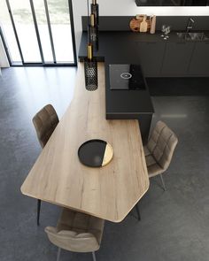 a table with chairs and a computer mouse on it