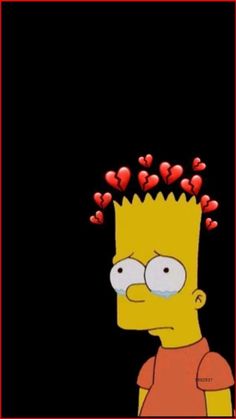 the simpsons with hearts flying out of his head and eyes on it's forehead