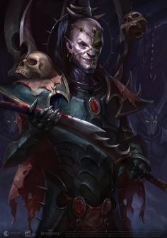 ArtStation - Warhammer 40,000: Rogue Trader - Archon, Vladimir Kafanov Rpg Creatures, Warhammer 40k Rpg, Rogue Traders