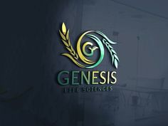 a logo for a life science company with an image of the letter g in gold and green