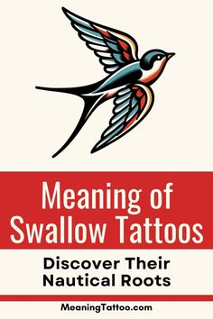 the meaning of swallow tattoos is shown in red, white and blue colors