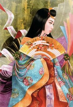 Genji Monogatari, Geisha Anime, Heian Period, Anime Kimono, Japanese Geisha, Hand Art, Chinese Painting