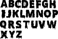 the font and numbers are covered in black ink with dripping paint on it, as well as