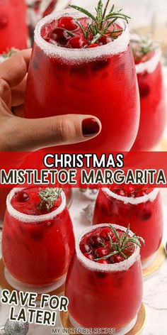 This festive mistletoe margarita is a must make this Christmas season. Cranberry, orange, tequila, and more come together for a sweet and tart margarita that hits the spot. Whip up this delightful sip for your holiday parties or Christmas movie marathons at home. Try it today! Mistletoe Margarita, Cocktail With Tequila, Christmas Cafe, Xmas Drinks, Christmas Drinks Alcohol Recipes, Christmas Party Drinks, Christmas Drinks Recipes, Pitcher Drinks, Pajamas Party