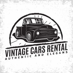 an old car with the words vintage cars rental authentic and elegant