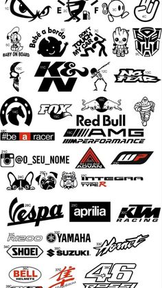 many different types of stickers are shown in this graphic design style, including letters and numbers