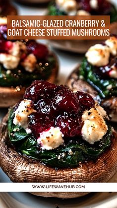 baked cranberry and goat cheese stuffed mushrooms