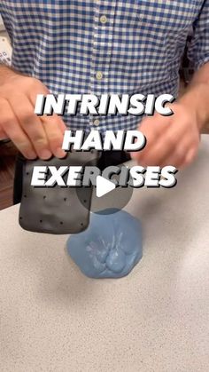 130K views · 5.8K likes | Eli Yovits OTR/L, CHT on Instagram: "💥Intrinsic hand exercises💥  A quick roundup of some of my favorite exercises to strengthen the intrinsic muscles of the hand:  1️⃣ Using this “intrinsic plus” tool to push into therapy putty and pull against resistance. The tool promotes intrinsic plus position and contraction of the intrinsic muscles with MP flexion and IP extension.   2️⃣ Using the same tool, reduce the resistance by using rice instead of putty.   ⭕️ The tool is made from scrap thermoplastic.   ▪️The exercises with the tool combine intrinsic strengthening and wrist mobility/stability together   3️⃣ Makeup sponges in between the fingers and rubber band around the fingers: spread open against the rubber band and then close the fingers against the sponges whil Hand Therapy Exercises Fingers, Rubber Bands Crafts, Wrist Range Of Motion Exercises, Wrist Drop Exercises, Finger Extension Activities, Hand Dexterity Exercises, Finger Extension Exercises, Hemiplegia Occupational Therapy, Hand Strengthening Activities For Adults