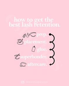 How to get better retention with lash extensions prep prime wash use proper lash placement use Superbonder and follow lash extensions aftercare Lash Bath, Lash Retention, Lash Care, Washing Station