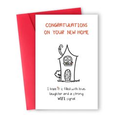 congratulations card with an image of a house and the words congratulations on your new home