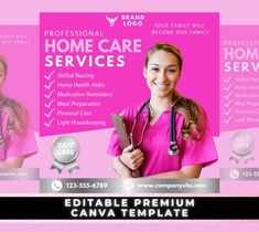 the medical flyer is designed to look like it has two women in pink scrubs