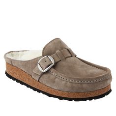 Birkenstock Buckley Leather Shearling Clog - 9439103 | HSN Shearling Slip-on Clogs With Rubber Sole, Shearling Clogs With Rubber Sole Slip-on, Shearling Slip-on Clogs With Leather Footbed, Shearling Clogs With Leather Footbed Slip-on, Shearling Slip-on Clogs With Removable Insole, Shearling Clogs With Leather Footbed And Round Toe, Sheepskin Clogs With Leather Footbed And Round Toe, Birkenstock Buckley, Ireland Fashion