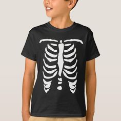 Halloween skeleton t shirt for kids | Ribcage design. Xray of rib cage with old crooked chest bones. Funny Halloween costume idea for boys and girls. Size: Youth L. Color: Black. Gender: unisex. Lazy Costume Ideas, Ribcage Skeleton, Skeleton Clothes, Skeleton Tshirt, Skeleton Halloween Costume, Skeleton T Shirt, Skeleton Bones, Group Costumes, Skeleton Shirt