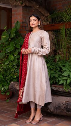 Churidar Color Combinations Simple, A Line Anarkali Kurti, A Line Anarkali Suits, Heavy Kurta Designs Women, Lagdi Patta Kurti, Gaji Silk Kurta Patterns, A Line Suits Indian, Kurta Sleeve Design, Cotton Silk Kurti Designs