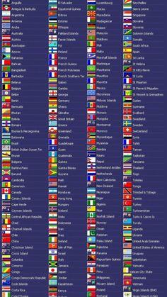 the world's flags are shown in different colors and sizes, including one for each country