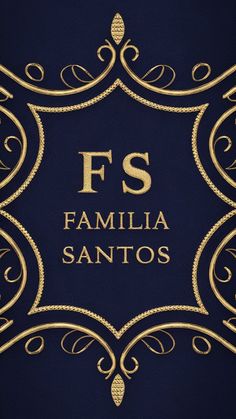 the fs family sanitos logo is shown in gold on a blue background