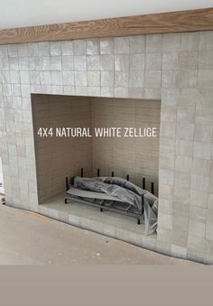 an empty room with a bed in it and the words 4x4 natural white zelloge