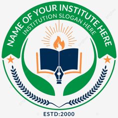 the name of your institute here logo with hands holding an open book, transparent png and psd