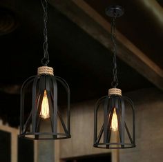 two light fixtures hanging from the ceiling